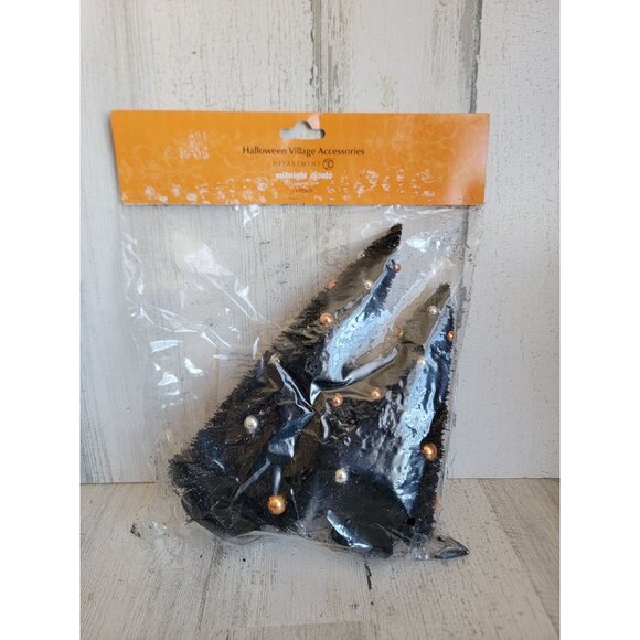Dept 56 NEW 4033853 midnight sisals Halloween village tree set glitter - Picture 1 of 8